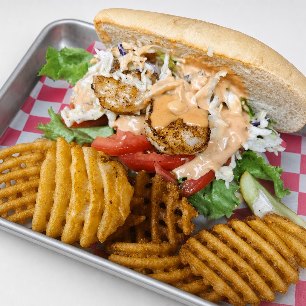 Shrimp Poboy Sandwich.